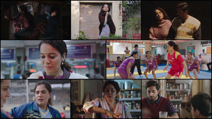 കബഡി പ്ലേയറെയി കങ്കണ; വിവാഹത്തിനു ശേഷം വീണ്ടും ഒരു കബഡി പ്ലേയറായി തിരിച്ചു വരാനാഗ്രഹിക്കുന്ന യുവതിയുടെ കഥ പറയുന്ന പങ്ക ട്രെയിലര്‍ പുറത്തിറങ്ങി   