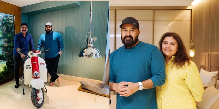 എന്‍ട്രന്‍സില്‍ സൂക്ഷിച്ചിരിക്കുന്നത് ഇട്ടിമാണിയിലെ ലാംബ്രട്ട സ്‌കൂട്ടര്‍; ചുമരില്‍ നിറയുന്നത് മ്യൂറല്‍ പെയ്ന്റിംഗുകള്‍; വിപുലമായ കിച്ചണടക്കം ഓഫീസ് റൂമും ബാര്‍ കൗണ്ടറും അടക്കം അഡംബരം നിറയുന്ന സൗകര്യങ്ങള്‍; മോഹന്‍ലാല്‍ പുതിയതായി സ്വന്തമാക്കിയ കൊച്ചിയിലെ ഫ്‌ളാറ്റ് വിശേഷങ്ങള്‍ ഇങ്ങനെ
