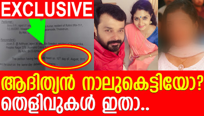   വിവാഹമോചനത്തിനായി കോടതിയില്‍ അപേക്ഷ നല്‍കിയത് 2011-ല്‍; 2015-ല്‍ വിവാഹമോചിതരായി; അഭ്യൂഹങ്ങള്‍ക്കു പിന്നില്‍ ഒരു നടിയും നിര്‍മ്മാതാവും; സീരിയല്‍ നടന്‍ ആദിത്യന്‍ ഒരു വിവാഹം മാത്രമേ ചെയ്തിട്ടുളളുവെന്നതിന് തെളിവുകള്‍