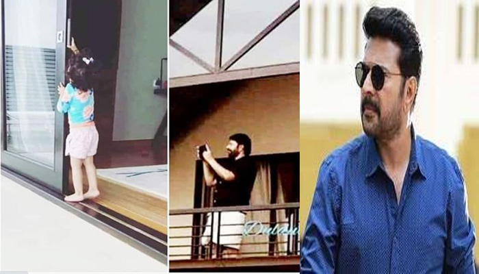 ഡോറില്‍ പിടിച്ച് വലിഞ്ഞ് കയറി ദുല്‍ഖറിന്റെ കുഞ്ഞ് മറിയം; മൊബൈലില്‍ ഫോട്ടോയെടുത്ത് മമ്മൂക്ക
