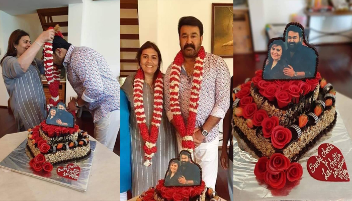  അന്യോന്യം മാലയിട്ടും കേക്ക് മുറിച്ചും താരദമ്പതിമാര്‍; ലാലേട്ടന്റെയും സുചിത്രയുടെയും വിവാഹ വാര്‍ഷികാഘോഷ ചിത്രങ്ങള്‍ കാണാം
