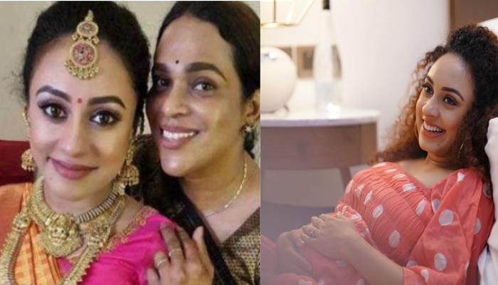മാമ്പഴ മഞ്ഞ നിറത്തിലുള്ള സാരിയുടുത്ത് പരമ്പരാ​ഗത ആഭരണങ്ങളിൽ തിളങ്ങി പേളി; താരത്തിന്റെ  വളക്കാപ്പ് ചിത്രങ്ങൾ വൈറൽ
