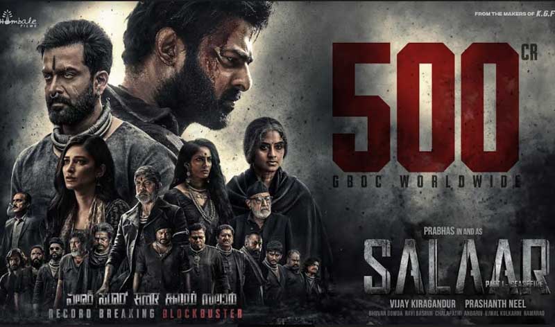 500 കോടി ക്ലബില്‍ ഇടം നേടി സലാര്‍; പൃഥിരാജും പ്രഭാസും ഒന്നിച്ച ചിത്രം ഇന്ത്യന്‍ ബോക്‌സ് ഓഫീസില്‍ നേടിയത് 254 കോടി