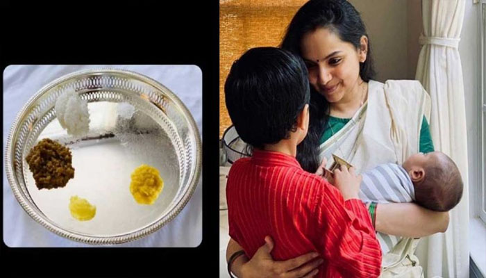  രുദ്രയ്ക്ക് ചോറൂണ്; സന്തോഷം ആരാധകരുമായി പങ്കുവച്ച്  സംവൃത സുനിൽ 