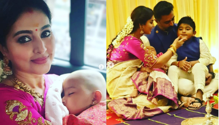 ആദ്യന്തയ്ക്ക് മൊട്ടയടിച്ചു; ഒപ്പം കുടുംബത്തോടൊപ്പമുളള ചിത്രങ്ങളുമായി സ്‌നേഹ