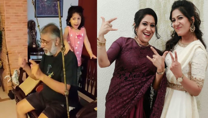 പപ്പൂഷയ്ക്ക് മുത്തച്ഛന്റെ സംഗീത ക്ലാസുകള്‍; വീഡിയോ പങ്കുവെച്ച്‌  ശ്വേത മോഹന്‍